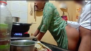 Indian Milf Gets Creampied In The Kitchen While Dinner Burns