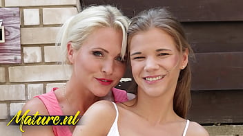 Mature Lesbian Milf Teases Innocent Teen & Fucks Her Tight Pussy Hard With Dildo