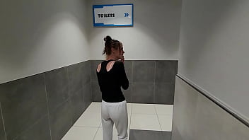 Sneaky Public Toilet Fuck Ends In A Risky Creampie