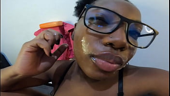 Wet Ebony Nerd Gets Facial Cum On Her Big Tits – Jhodez1
