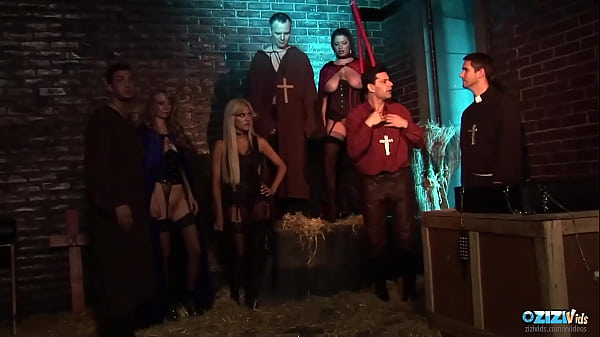 Busty Blonde And Brunette Milfs Unleash Wild Group Sex In A Dark Dungeon