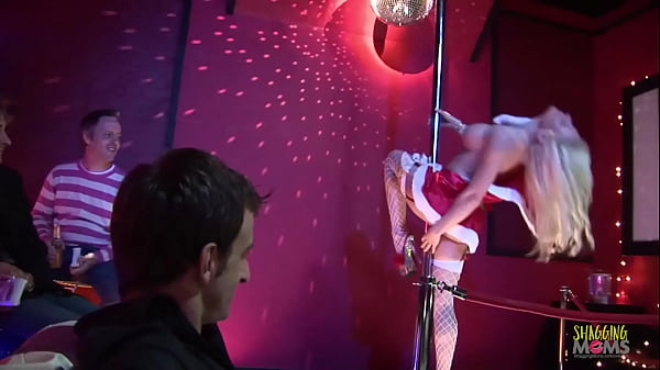 Festive Anal Orgy: Blonde & Brunette Milfs Star In Christmas-themed Strip Club Celebration